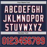 Custom Navy Red-White Classic Color Block Side Panel Stripe Authentic Baseball Jersey