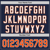 Custom Navy Orange-White Classic Color Block Side Panel Stripe Authentic Baseball Jersey