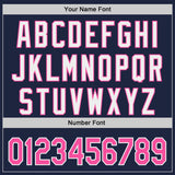 Custom Navy Pink-White Classic Color Block Side Panel Stripe Authentic Baseball Jersey
