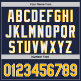 Custom Navy Gold-White Classic Color Block Side Panel Stripe Authentic Baseball Jersey