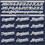 Custom Navy Gray-White Classic Color Block Side Panel Stripe Authentic Baseball Jersey