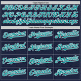 Custom Navy Teal-White Classic Color Block Side Panel Stripe Authentic Baseball Jersey