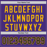 Custom Purple Black-Gold Classic Color Block Side Panel Stripe Authentic Baseball Jersey