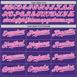 Custom Purple Pink-White Classic Color Block Side Panel Stripe Authentic Baseball Jersey