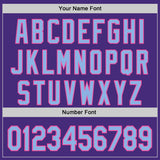 Custom Purple Light Blue-Pink Classic Color Block Side Panel Stripe Authentic Baseball Jersey