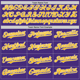 Custom Purple Gold-White Classic Color Block Side Panel Stripe Authentic Baseball Jersey