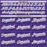 Custom Purple Gray-White Classic Color Block Side Panel Stripe Authentic Baseball Jersey