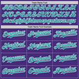 Custom Purple Teal-White Classic Color Block Side Panel Stripe Authentic Baseball Jersey