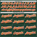 Custom Green Orange-White Classic Color Block Side Panel Stripe Authentic Baseball Jersey