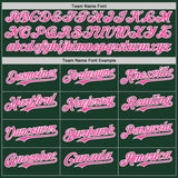 Custom Green Pink-White Classic Color Block Side Panel Stripe Authentic Baseball Jersey