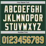 Custom Green Old Gold-White Classic Color Block Side Panel Stripe Authentic Baseball Jersey