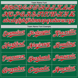 Custom Kelly Green Red-White Classic Color Block Side Panel Stripe Authentic Baseball Jersey