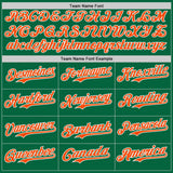 Custom Kelly Green Orange-White Classic Color Block Side Panel Stripe Authentic Baseball Jersey