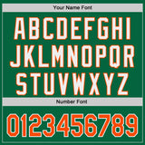 Custom Kelly Green Orange-White Classic Color Block Side Panel Stripe Authentic Baseball Jersey