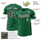Custom Kelly Green Black-White Classic Color Block Side Panel Stripe Authentic Baseball Jersey