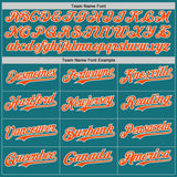 Custom Teal Orange-White Classic Color Block Side Panel Stripe Authentic Baseball Jersey
