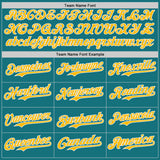Custom Teal Gold-White Classic Color Block Side Panel Stripe Authentic Baseball Jersey