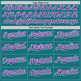 Custom Teal Purple-White Classic Color Block Side Panel Stripe Authentic Baseball Jersey