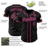 Custom Black-Pink Cherry Blossoms Sakura Authentic Baseball Jersey