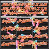Custom Black Orange-White Colorful Firepower 3D Pattern Design Authentic Baseball Jersey