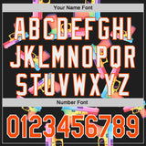 Custom Black Orange-White Colorful Firepower 3D Pattern Design Authentic Baseball Jersey