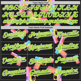 Custom Black Neon Green-White Colorful Firepower 3D Pattern Design Authentic Baseball Jersey