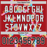 Custom Red Black-White Colorful Firepower 3D Pattern Design Authentic Baseball Jersey