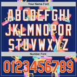 Custom Royal Orange-White Colorful Firepower 3D Pattern Design Authentic Baseball Jersey