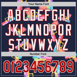 Custom Navy Red-White Colorful Firepower 3D Pattern Design Authentic Baseball Jersey