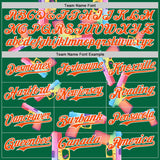 Custom Kelly Green Orange-White Colorful Firepower 3D Pattern Design Authentic Baseball Jersey