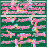 Custom Kelly Green Pink-White Colorful Firepower 3D Pattern Design Authentic Baseball Jersey