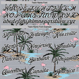 Custom Gray Black-White Tropical Hawaii Palm Trees Summer Beach Flamingo Performance T-Shirt