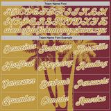 Custom Burgundy Old Gold-White Hawaii Tropical Coastal Palm Trees Performance T-Shirt