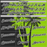Custom Neon Green Black-White Hawaii Tropical Coastal Palm Trees Performance T-Shirt