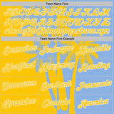 Custom Light Blue Yellow-White Hawaii Tropical Coastal Palm Trees Performance T-Shirt