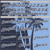 Custom Light Blue Navy-White Hawaii Tropical Coastal Palm Trees Performance T-Shirt