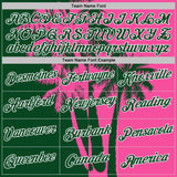 Custom Pink Green-White Hawaii Tropical Coastal Palm Trees Performance T-Shirt