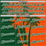 Custom Orange Green-White Hawaii Tropical Coastal Palm Trees Performance T-Shirt