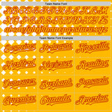 Custom Gold White-Red Geometric Diamond Grid Rhombus Authentic Baseball Jersey