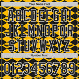 Custom Gold Black-White Geometric Diamond Grid Rhombus Bat Authentic Baseball Jersey