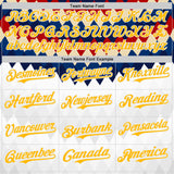 Custom White Gold Red Blue-Cream Geometric Diamond Grid Rhombus Authentic Baseball Jersey