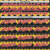 Custom Black Red Yellow-White Geometric Diamond Grid Rhombus Authentic Baseball Jersey