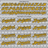 Custom Gray Gold-Navy Geometric Diamond Grid Rhombus Authentic Baseball Jersey