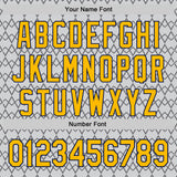 Custom Gray Gold-Navy Geometric Diamond Grid Rhombus Authentic Baseball Jersey