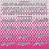 Custom White Pink-Black Geometric Diamond Grid Rhombus Authentic Baseball Jersey