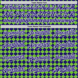 Custom Dark Purple Green-White Geometric Diamond Grid Rhombus Authentic Baseball Jersey