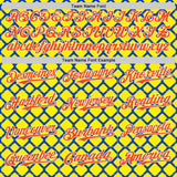 Custom Thunder Blue Orange Light Yellow-White Geometric Diamond Grid Rhombus Authentic Baseball Jersey