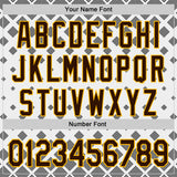 Custom White Brown Black-Gold Geometric Diamond Grid Rhombus Authentic Baseball Jersey