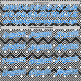 Custom Black Electric Blue-White Geometric Diamond Grid Rhombus Authentic Baseball Jersey