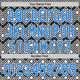 Custom Black Electric Blue-White Geometric Diamond Grid Rhombus Authentic Baseball Jersey